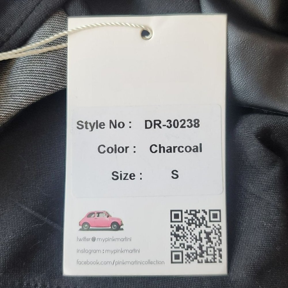 NWT Pink Martini Hally Sleeveless Colorblock Charcoal Dress Womens Small - Picture 10 of 12
